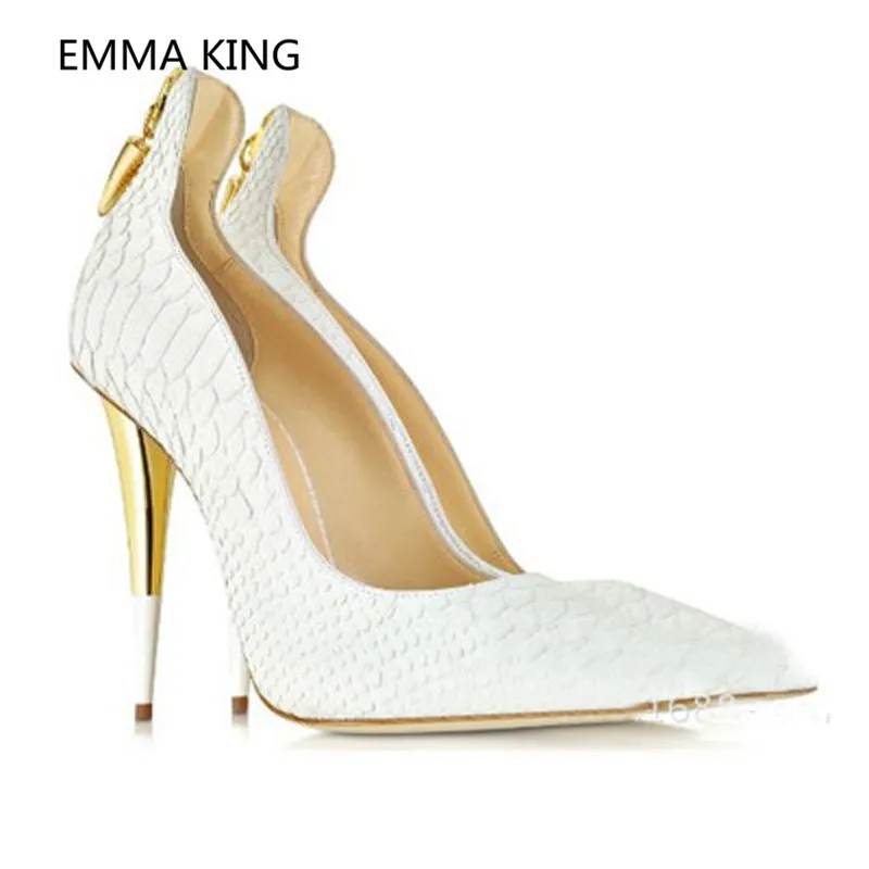 New Elegant Ladies White Spike Heel Pumps Pointed Toe Snake Prints Designer Shoes Woman Party Wedding Shoes Women High Heel Pump
New Elegant Ladies White Spike Heel Pumps Pointed Toe Snake Prints Designer Shoes Woman Party Wedding Shoes Women High Heel Pump