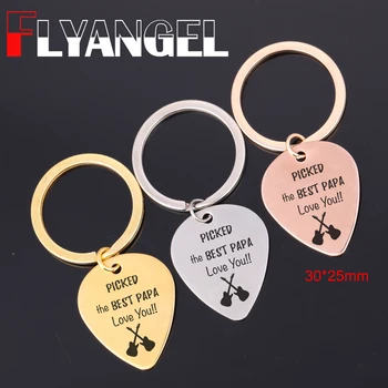 FLYANGEL New Chic Guitar Pick Keychain Father's Day Keyring Engraved The Best Papa Love You Cute Car Key Tag For Father Gifts
FLYANGEL New Chic Guitar Pick Keychain Father's Day Keyring Engraved The Best Papa Love You Cute Car Key Tag For Father Gifts