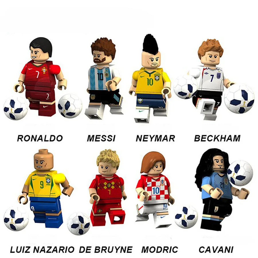 8pcs/Set Football Player Figure Spartak Moscow Argentina France Building Blocks Sets Bricks Model Kids Toys
8pcs/Set Football Player Figure Spartak Moscow Argentina France Building Blocks Sets Bricks Model Kids Toys