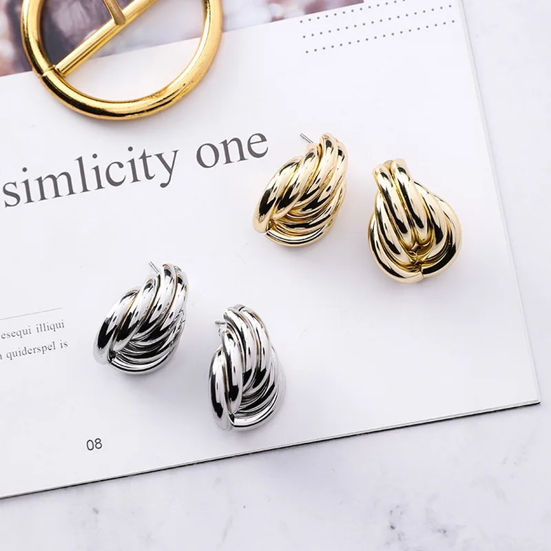 Personalized Irregular Geometry Wrap Metal Stud Earrings For Women Simple Punk Gold Silver Jewelry Brincos Pendientes XE1229
Personalized Irregular Geometry Wrap Metal Stud Earrings For Women Simple Punk Gold Silver Jewelry Brincos Pendientes XE1229