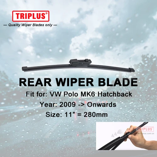 Rear Wiper Blade for VW POLO MK6 Hatchback (2009-Onwards) 1pc 11" 280mm,Rear Windscreen Wipers,for Back Window Windshield Blades
Rear Wiper Blade for VW POLO MK6 Hatchback (2009-Onwards) 1pc 11" 280mm,Rear Windscreen Wipers,for Back Window Windshield Blades