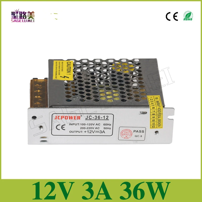 best price Regulated Power Supply output DC12V 3A 36W input AC 110-240V Switching power supply for led strip lamp | Освещение