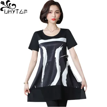 UHYTGF New fashion women's summer two piece set top and pants Printed short sleeve 5XL Plus size t-shirt Casual women's sets 310
UHYTGF New fashion women's summer two piece set top and pants Printed short sleeve 5XL Plus size t-shirt Casual women's sets 310
