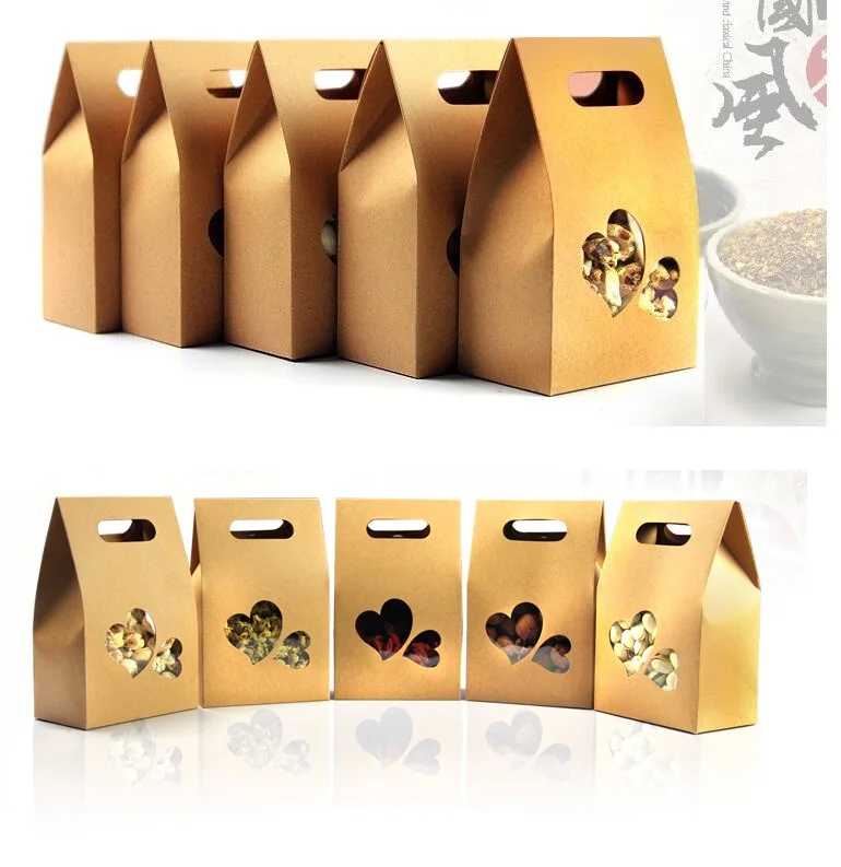 20pcs/Lot 10cm*15.5cm+6cm heart shaped window Kraft Paper Stand Up Bags Nuts Packaging Bags Coffee Bags with Handle
20pcs/Lot 10cm*15.5cm+6cm heart shaped window Kraft Paper Stand Up Bags Nuts Packaging Bags Coffee Bags with Handle