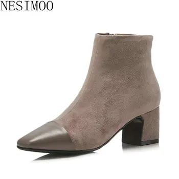 NESIMOO 2019 Fashion Women Ankle Boots Square High Heel Genuine Leather Square Toe Zipper Fashion All Match Shoes Size 34-39
NESIMOO 2019 Fashion Women Ankle Boots Square High Heel Genuine Leather Square Toe Zipper Fashion All Match Shoes Size 34-39
