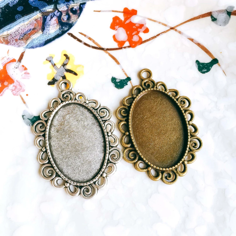 ZEROUP 5pcs/lot 20x30mm Necklace Pendant Setting Antique Bronze Silver Glass Cabochon Blank Base Supplies for Jewelry T140
ZEROUP 5pcs/lot 20x30mm Necklace Pendant Setting Antique Bronze Silver Glass Cabochon Blank Base Supplies for Jewelry T140