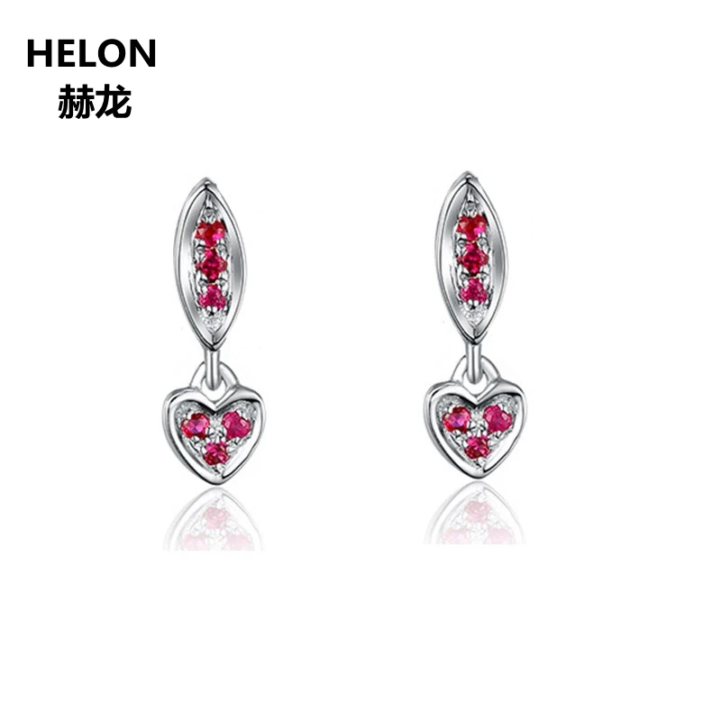Solid 14k White Gold Natural Ruby Stud Earrings Heart Women Earrings Party Engagement Wedding Fine Jewelry
Solid 14k White Gold Natural Ruby Stud Earrings Heart Women Earrings Party Engagement Wedding Fine Jewelry