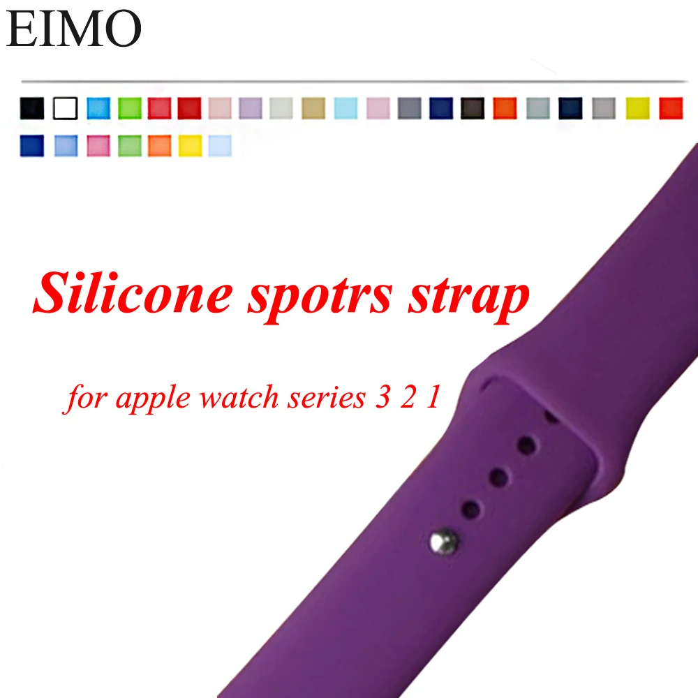 

EIMO Sport Strap for Apple Watch Band 42mm 44mm Correa iwatch series 4/3/2/1 40mm 38mm Silicone Bracelet Wrist Colck Watchband