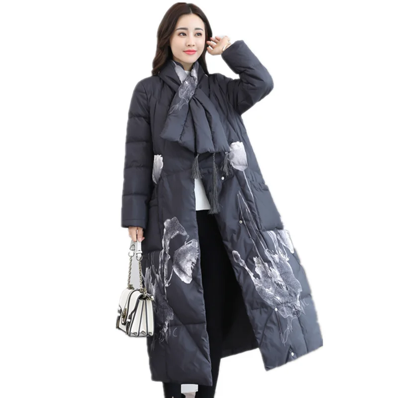 New Women's Down Jacket Fashion Elegant Winter Jacket Women Printing White Duck Down Parka Women Vintage Long Coat Jackets C3883
New Women's Down Jacket Fashion Elegant Winter Jacket Women Printing White Duck Down Parka Women Vintage Long Coat Jackets C3883