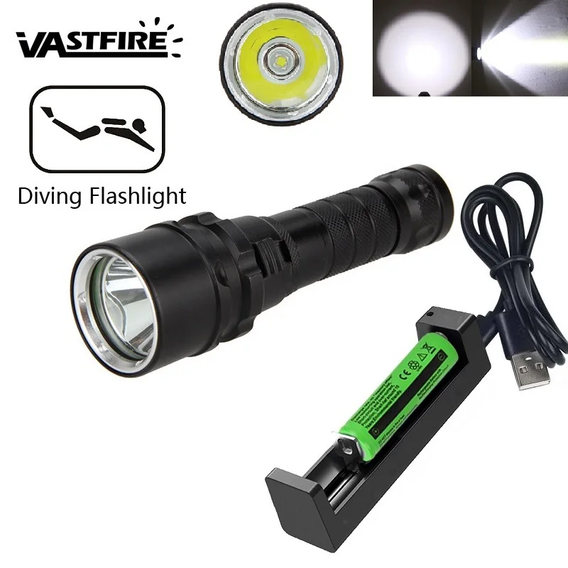 1 Mode Diving Flashlight T6 LED 1000 lumens maximu underwater 100m waterproof Tactical torch Lamp for 18650 battery
1 Mode Diving Flashlight T6 LED 1000 lumens maximu underwater 100m waterproof Tactical torch Lamp for 18650 battery