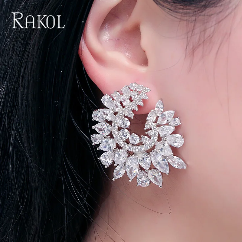 RAKOL Luxury Si;ver Color AAA Cubic Zirconia Flower Wedding Stud Earrings S For Women Ladies Birthday Gift Jewelry RE56305L
RAKOL Luxury Si;ver Color AAA Cubic Zirconia Flower Wedding Stud Earrings S For Women Ladies Birthday Gift Jewelry RE56305L