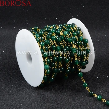 BOROSA Gold Color Or Silver Color Natural Green Color Chrysoprase Faceted Beaded Chains JT076
BOROSA Gold Color Or Silver Color Natural Green Color Chrysoprase Faceted Beaded Chains JT076