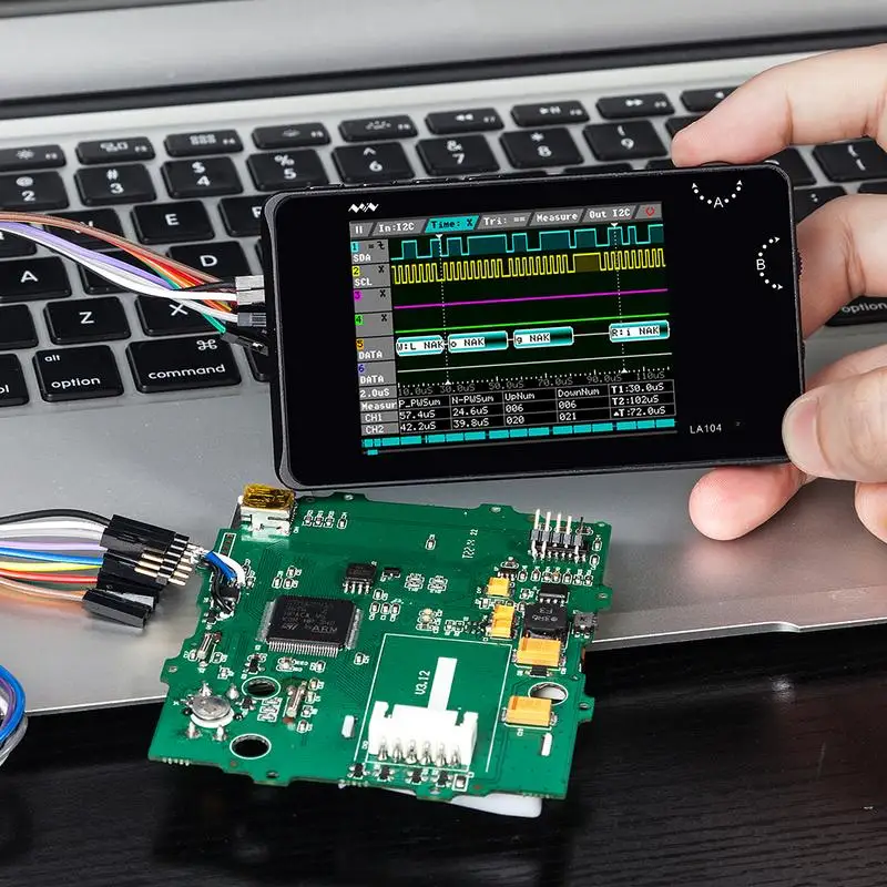 Digtial Logical Analyzer LA104 USB Mini 4 Channels 100Mhz Max Sampling Rate Built in 8MB Flash Storage 2.8 inch Oscilloscope
Digtial Logical Analyzer LA104 USB Mini 4 Channels 100Mhz Max Sampling Rate Built in 8MB Flash Storage 2.8 inch Oscilloscope