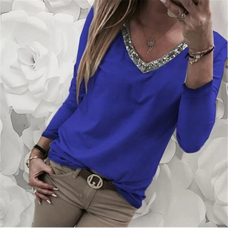 2019 New Women Sexy V Neck Sequins Blouse Shirt Spring Autumn Long Sleeve Casual Blouses Tops Women Clothes Plus Size SJ1709V
2019 New Women Sexy V Neck Sequins Blouse Shirt Spring Autumn Long Sleeve Casual Blouses Tops Women Clothes Plus Size SJ1709V