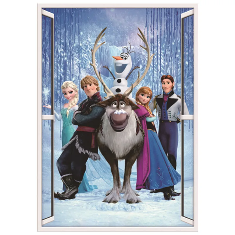 Funny Olaf poster stickers Princess Elsa Anna fake 3d window wall art vinyl mural kids room decoration cartoon wallpaper 50*70cm
Funny Olaf poster stickers Princess Elsa Anna fake 3d window wall art vinyl mural kids room decoration cartoon wallpaper 50*70cm