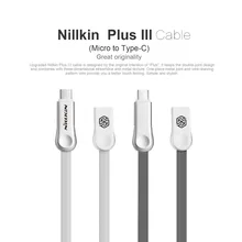 NILLKIN Plus III Micro to Type-C USB Charging Cable Data Line For Xiaomi Mi5 Mi 4S OnePlus 2 3 Nexus 5X 6P MEIZU Pro 5 Zuk z1