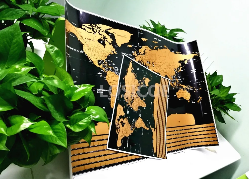 Фото Карта мира с флагами США Путешествия постеры картой стены искусства стикер