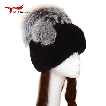 Genuine Knitted Rex Rabbit Fur Hat With Fox Fur Flowers Beanies Super Elastic WIth Lining Women Winter Warm Fur Cap W#31
Genuine Knitted Rex Rabbit Fur Hat With Fox Fur Flowers Beanies Super Elastic WIth Lining Women Winter Warm Fur Cap W#31