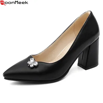MoonMeek popular high heels ladies shoes with crystal pointed toe slip on shallow square heel elegant pumps women shoes
MoonMeek popular high heels ladies shoes with crystal pointed toe slip on shallow square heel elegant pumps women shoes