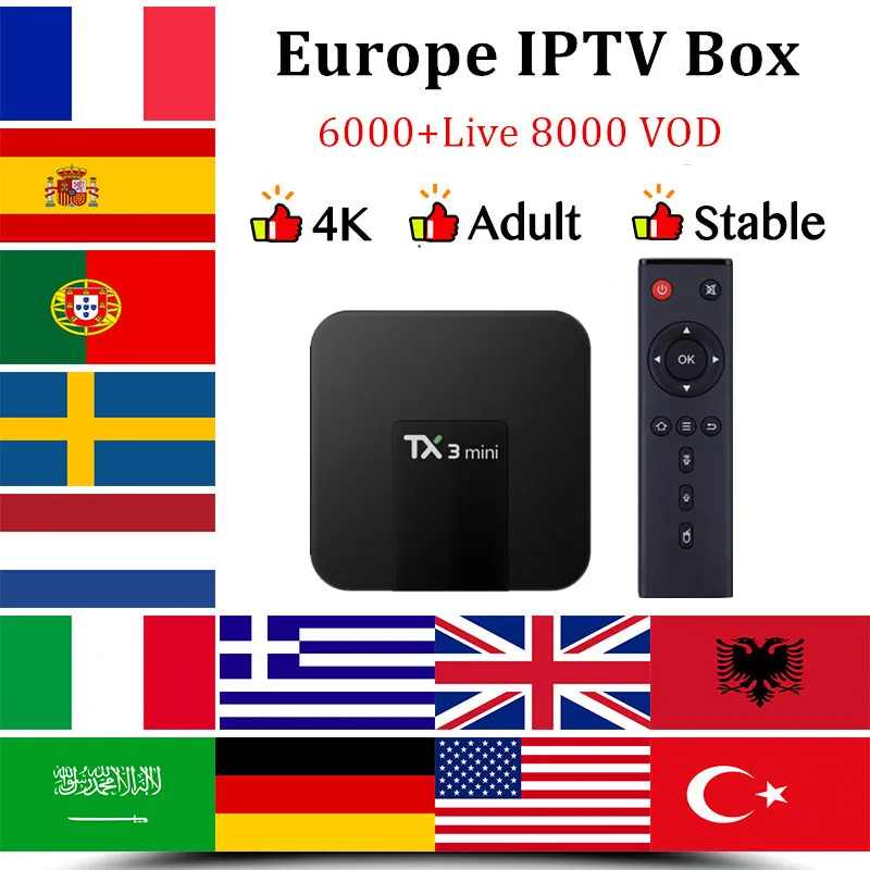 Tx3 mini smart Tv box android 7.1+Europe iptv subscription IPTV France Spain Portugal Arabic IPTV Nordic iptv m3u android tv box
Tx3 mini smart Tv box android 7.1+Europe iptv subscription IPTV France Spain Portugal Arabic IPTV Nordic iptv m3u android tv box