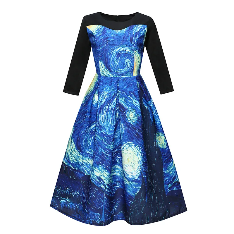 European style vintage print woman dresses spring and autumn elegant a-line o-neck empire long sleeve elegant female dresses 90s
European style vintage print woman dresses spring and autumn elegant a-line o-neck empire long sleeve elegant female dresses 90s