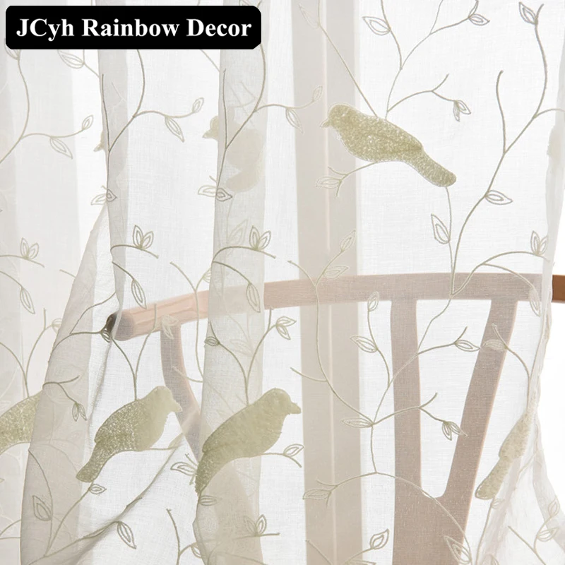 Modern Bird Embroidered Sheer Tulle Curtains For Living Room White Voile Organza Curtains For Bedroom Window Cortina Drape
Modern Bird Embroidered Sheer Tulle Curtains For Living Room White Voile Organza Curtains For Bedroom Window Cortina Drape