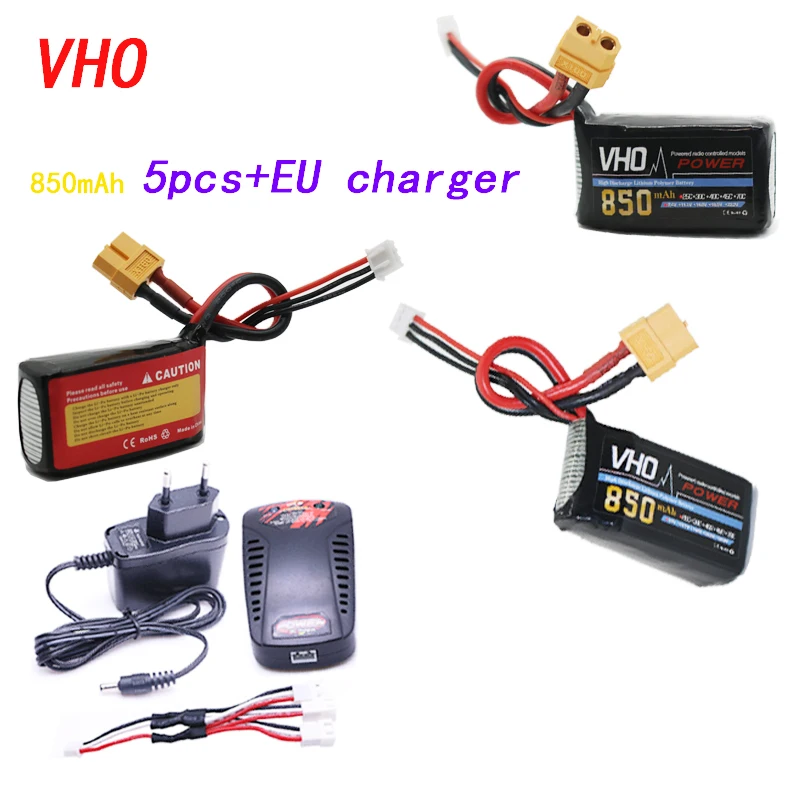 7.4V 850mAH Lipo Battery 5pcs 25C XT30/XT60/JST/T plug and EU battery charger for FPV Racing Drone RC Quadcopter
7.4V 850mAH Lipo Battery 5pcs 25C XT30/XT60/JST/T plug and EU battery charger for FPV Racing Drone RC Quadcopter