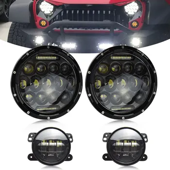 DOT 7 inch 75W LED Headlight with 4" Fog Lights Set Kit Projector For Jeep Wrangler JK LJ JKU TJ CJ Sahara Rubicon Freedom
DOT 7 inch 75W LED Headlight with 4" Fog Lights Set Kit Projector For Jeep Wrangler JK LJ JKU TJ CJ Sahara Rubicon Freedom