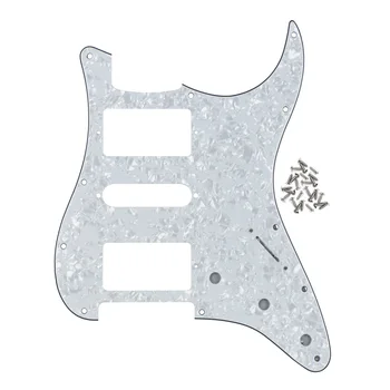 White Pearl 4Ply Electric Guitar Pickguard HSH 11 Holes & Screws fit FD ST Standard Replacement 
White Pearl 4Ply Electric Guitar Pickguard HSH 11 Holes & Screws fit FD ST Standard Replacement