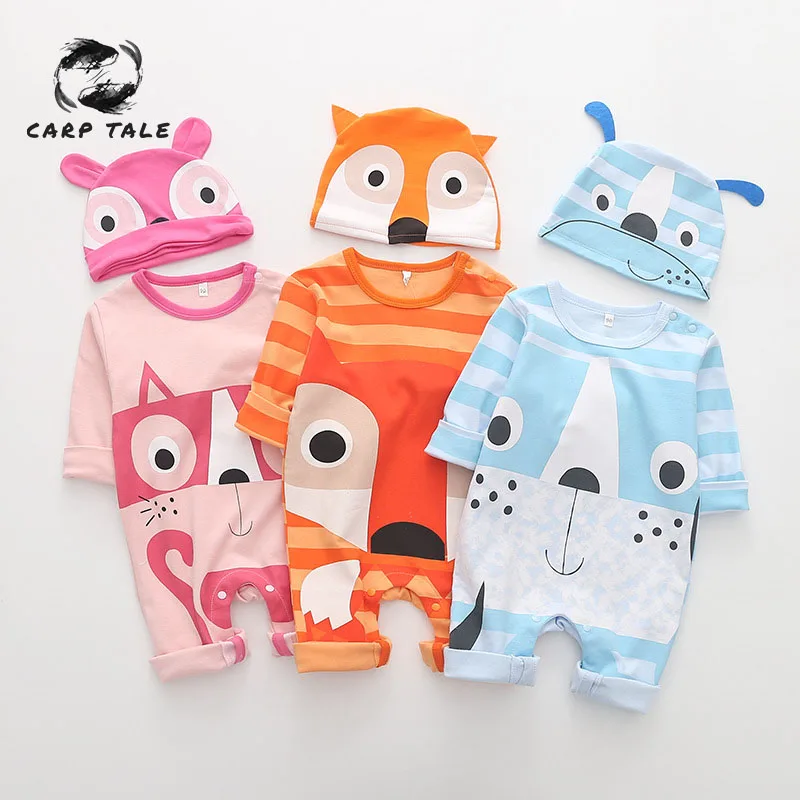 2019 newborn boys and girls long-sleeved cartoon animal fox pattern jumpsuit baby tights cute baby onesies + hat suit spring new
2019 newborn boys and girls long-sleeved cartoon animal fox pattern jumpsuit baby tights cute baby onesies + hat suit spring new