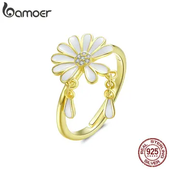 bamoer Falling Petal Daisy Finger Rings for Women White Enamel Flower Design Adjustable Ring Sterling Silver 925 Jewelry BSR050
bamoer Falling Petal Daisy Finger Rings for Women White Enamel Flower Design Adjustable Ring Sterling Silver 925 Jewelry BSR050