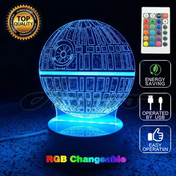 Multiple Stars Wars LED 3D night lights Creative Ambient Light Desk lamp Home Lighting Bulbing Color Change Kids Gifts with Remo
Multiple Stars Wars LED 3D night lights Creative Ambient Light Desk lamp Home Lighting Bulbing Color Change Kids Gifts with Remo