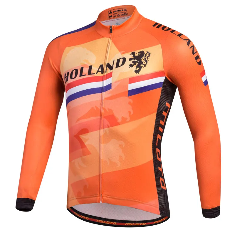 Holland men's miloto cycling jersey long sleeves and bib pants cycling sets bicycle clothing (5)