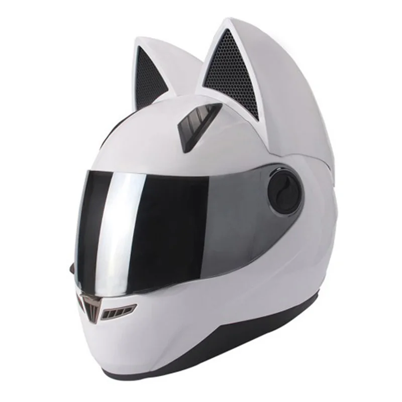Lovely cat ears automobile race antifog full face helmet capacete moto casco motorcycle helmet full face mask white helmet
Lovely cat ears automobile race antifog full face helmet capacete moto casco motorcycle helmet full face mask white helmet