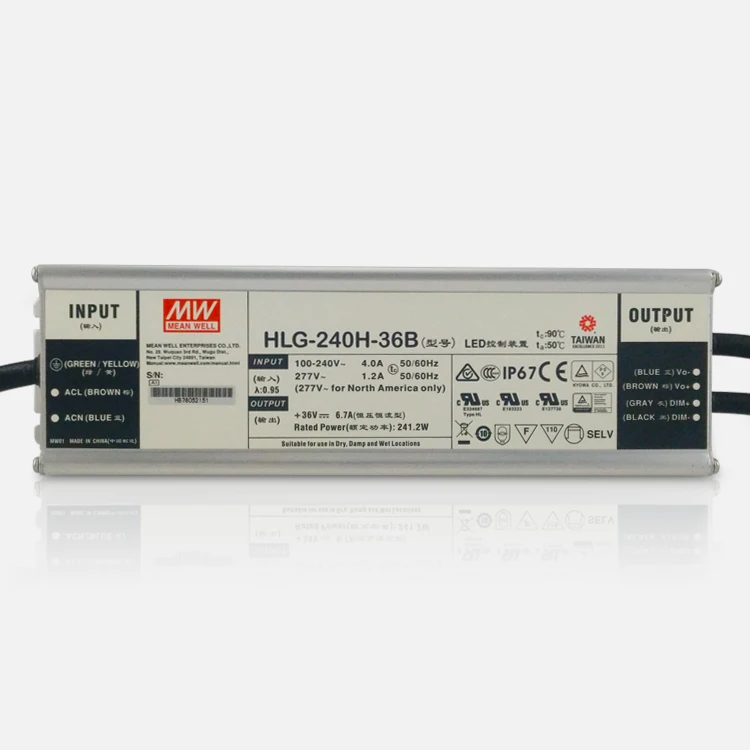 Подлинный Meanwell HLG-240H-30B 30V dimmable источник питания 240W 8A IP67 водонепроницаемый светодиодный драйвер
Подлинный Meanwell HLG-240H-30B 30V dimmable источник питания 240W 8A IP67 водонепроницаемый светодиодный драйвер