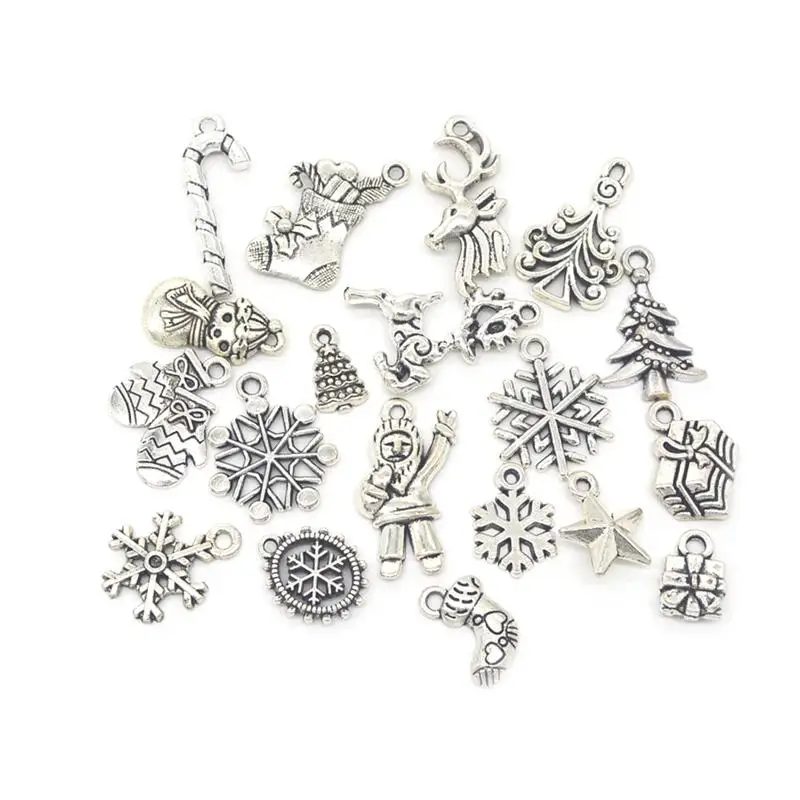 19pcs Mixed Silver Color Christmas Tree Snowflake Stocking Candy Cane Charm Pendants Decoration Christmas Decorations
19pcs Mixed Silver Color Christmas Tree Snowflake Stocking Candy Cane Charm Pendants Decoration Christmas Decorations