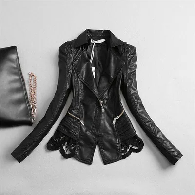 2019 Spring Fashion Women Smooth Motorcycle Faux Leather Jackets Ladies Long Sleeve Autumn Winter Office Streetwear Black Coat
2019 Spring Fashion Women Smooth Motorcycle Faux Leather Jackets Ladies Long Sleeve Autumn Winter Office Streetwear Black Coat