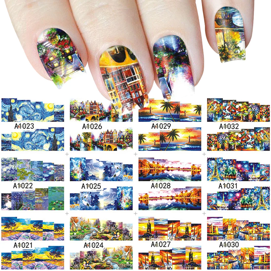 Van Gogh Oil Painting Tropical Palm Tree Nail Accessoires Nail Sticker 12 Sheets Nail Art Decoration Transfer Water Decals
Van Gogh Oil Painting Tropical Palm Tree Nail Accessoires Nail Sticker 12 Sheets Nail Art Decoration Transfer Water Decals