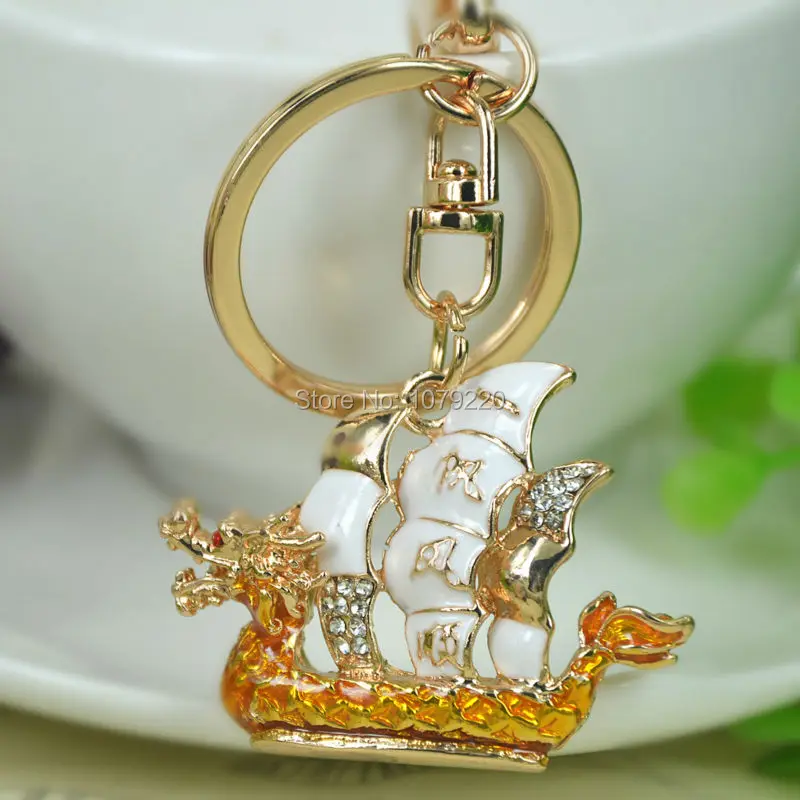 Dragon Boat Sailboat Keyring Cute Rhinestone Crystal Charm Fashion Jewelry Pendant Key Chain Christmas Gift 
Dragon Boat Sailboat Keyring Cute Rhinestone Crystal Charm Fashion Jewelry Pendant Key Chain Christmas Gift