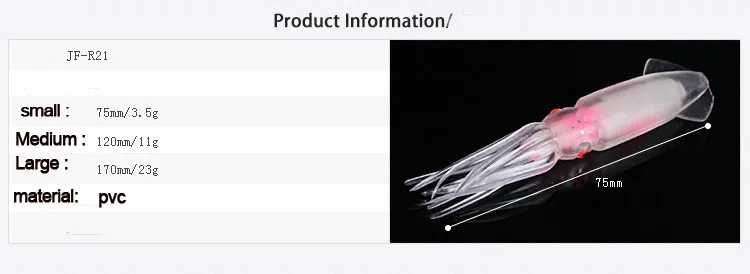 1fishing squid lures  soft  trulinoya fishing jigging lure spinnerbait sea fishing squid jigs artificial bait soft lure