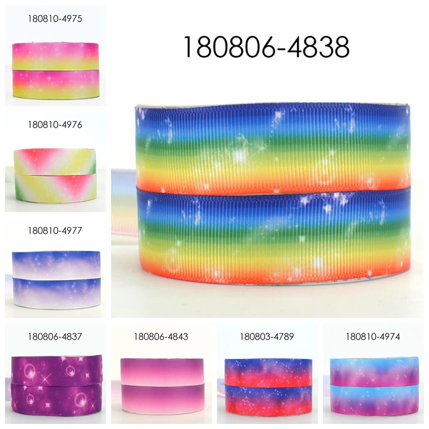 10yards -different sizes -rainbow color Gradual change ribbon printed Grosgrain ribbon
10yards -different sizes -rainbow color Gradual change ribbon printed Grosgrain ribbon