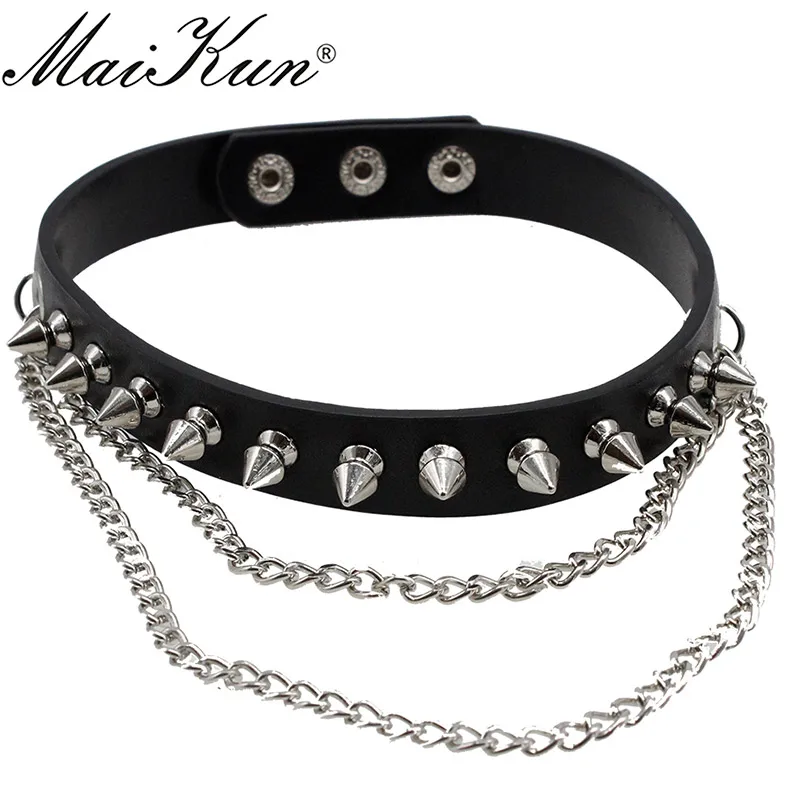 Maikun Harajuku Gothic Cuspidal Spikes Rivet Cuff Black Leather Necklaces & Choker Punk Chai'n Necklace Belt For Women Jewelry
Maikun Harajuku Gothic Cuspidal Spikes Rivet Cuff Black Leather Necklaces & Choker Punk Chai'n Necklace Belt For Women Jewelry