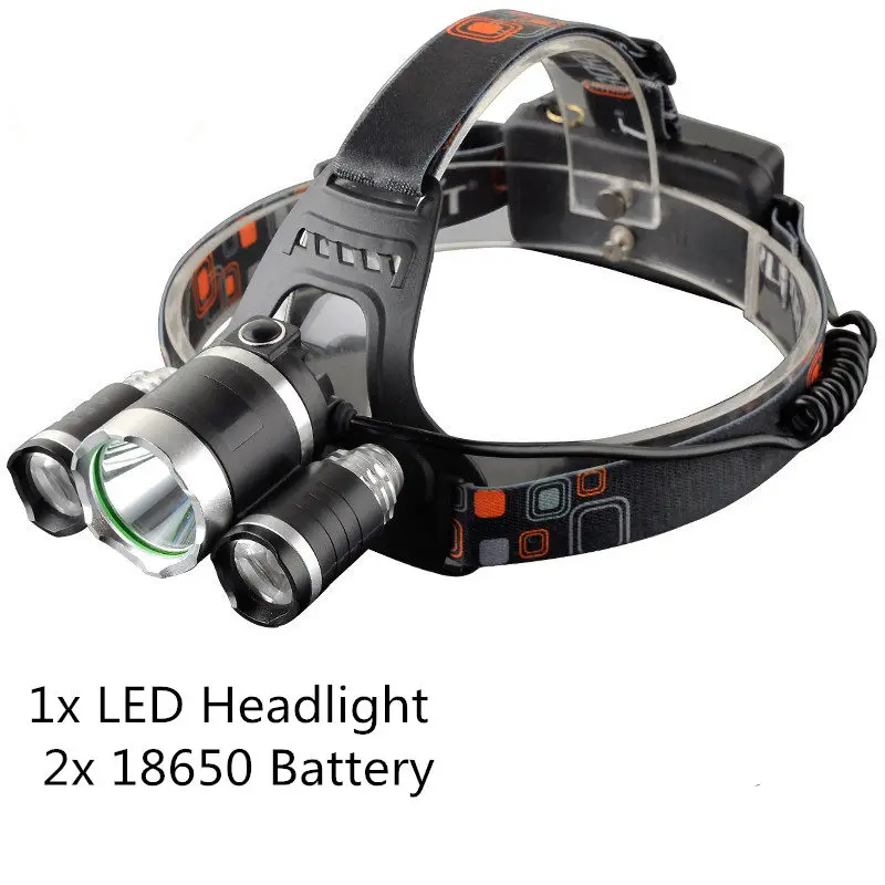 High power LED Headlamp headlight 3 x T6 lamp bead 1500 lumens head lamp 4 lighting modes fishing lamp use 2 x 18650 batteries
High power LED Headlamp headlight 3 x T6 lamp bead 1500 lumens head lamp 4 lighting modes fishing lamp use 2 x 18650 batteries
