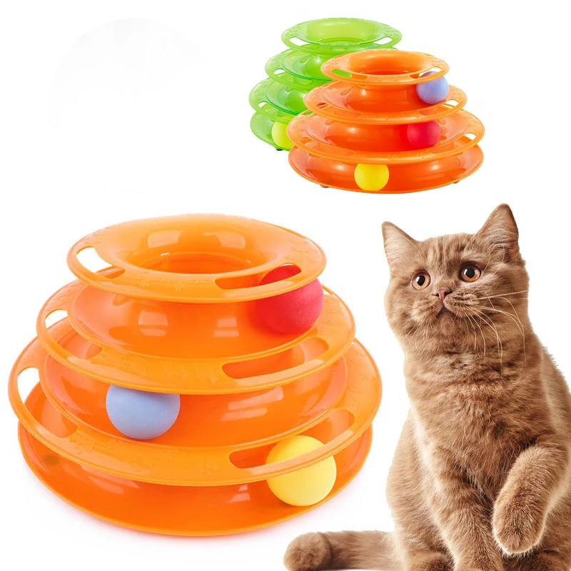Pet Cat Toys Ball Training Three-layer Cat Tower Triple Play Disc Toy Three Tower of Tracks Turntable Ball Pet Products
Pet Cat Toys Ball Training Three-layer Cat Tower Triple Play Disc Toy Three Tower of Tracks Turntable Ball Pet Products