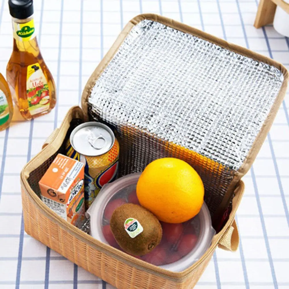 1PC Imitation Rattan Woven Lunch Box Portable Thickened Printed Waterproof Insulated Lunch Bag Picnic Food Storage Organizer Box
1PC Imitation Rattan Woven Lunch Box Portable Thickened Printed Waterproof Insulated Lunch Bag Picnic Food Storage Organizer Box