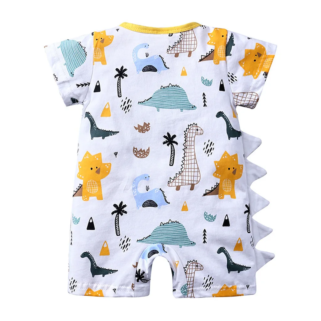 Newborn Infant Baby Boys Girls Dinosaur Romper Jumpsuit Bodysuit Clothes Outfits