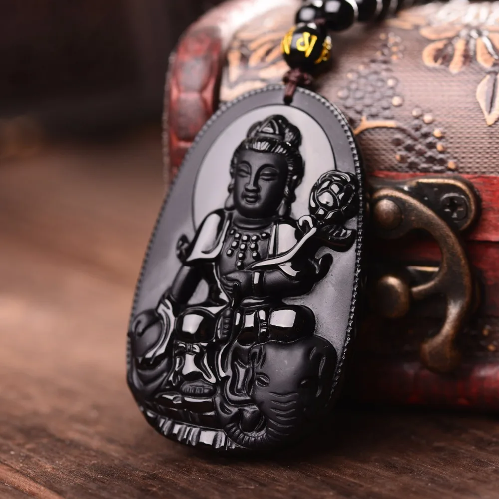 Samantabhadra Patron Saint Necklace Black Obsidian Carved Buddha Lucky Amulet Pendant Necklace For Women Men pendants Jewelry
Samantabhadra Patron Saint Necklace Black Obsidian Carved Buddha Lucky Amulet Pendant Necklace For Women Men pendants Jewelry
