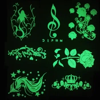 1pc new Green/Blue Glow in the dark flash Tattoos Stickers Peacock Fox Music Flowers fake fluorescent girls for party Halloween
1pc new Green/Blue Glow in the dark flash Tattoos Stickers Peacock Fox Music Flowers fake fluorescent girls for party Halloween