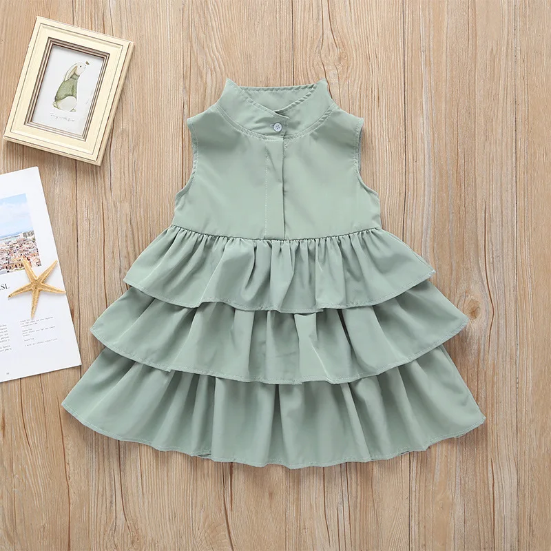 2019 hot sale fashionable children sleeveless solid cute layered girl dresses for summer
2019 hot sale fashionable children sleeveless solid cute layered girl dresses for summer