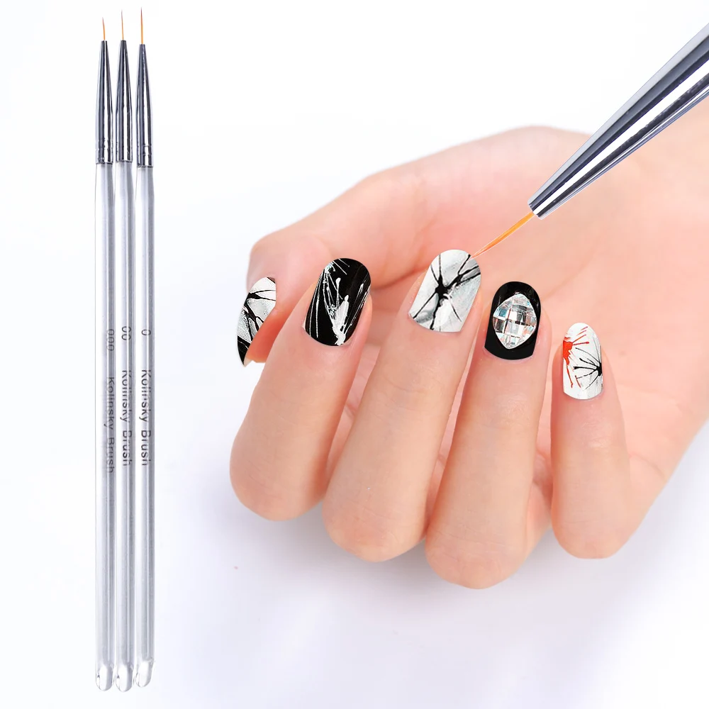 3pcs Nail Art Brush Liner Painting DIY French Thin Lines Grid Design Acrylic UV Gel Painting Drawing Pen Manicure Tool Set JI924
3pcs Nail Art Brush Liner Painting DIY French Thin Lines Grid Design Acrylic UV Gel Painting Drawing Pen Manicure Tool Set JI924